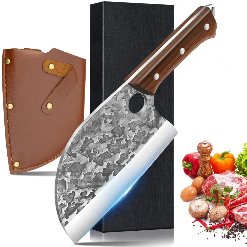 VivaKnives™ 7 Stainless Steel Chef Knife – Japanese Kitchen Cleaver Knife with Ergonomic Handle for Meat and Fish (1)